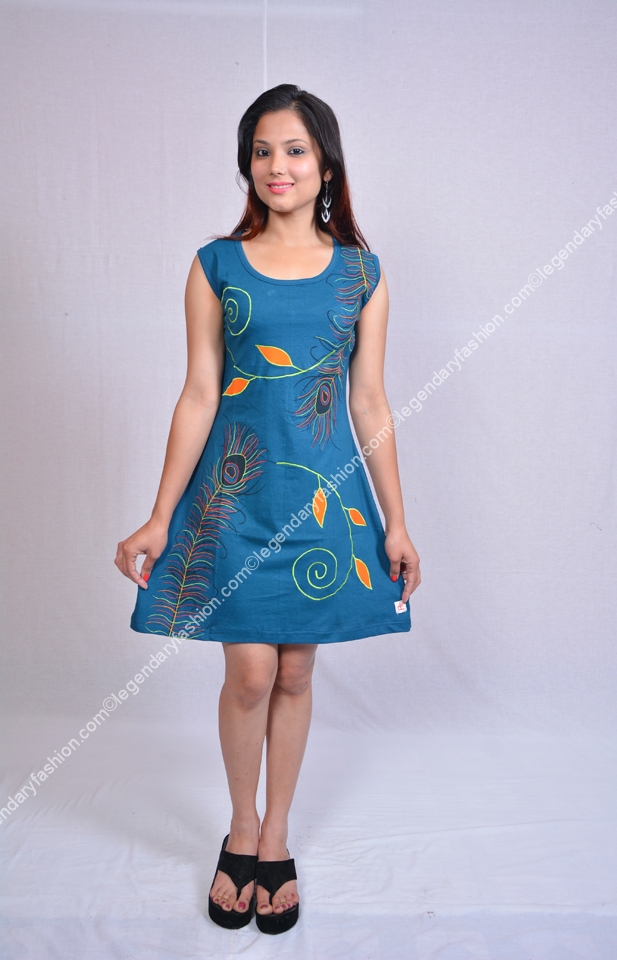 Peacock Feather Print Dress
