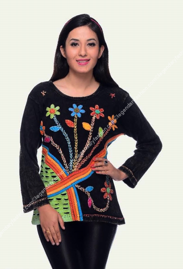 Ladies flowery crochet tops