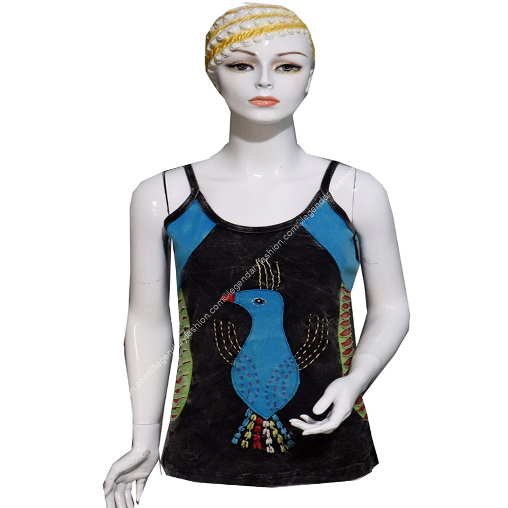 Ladies peacock hand crochet tank tops