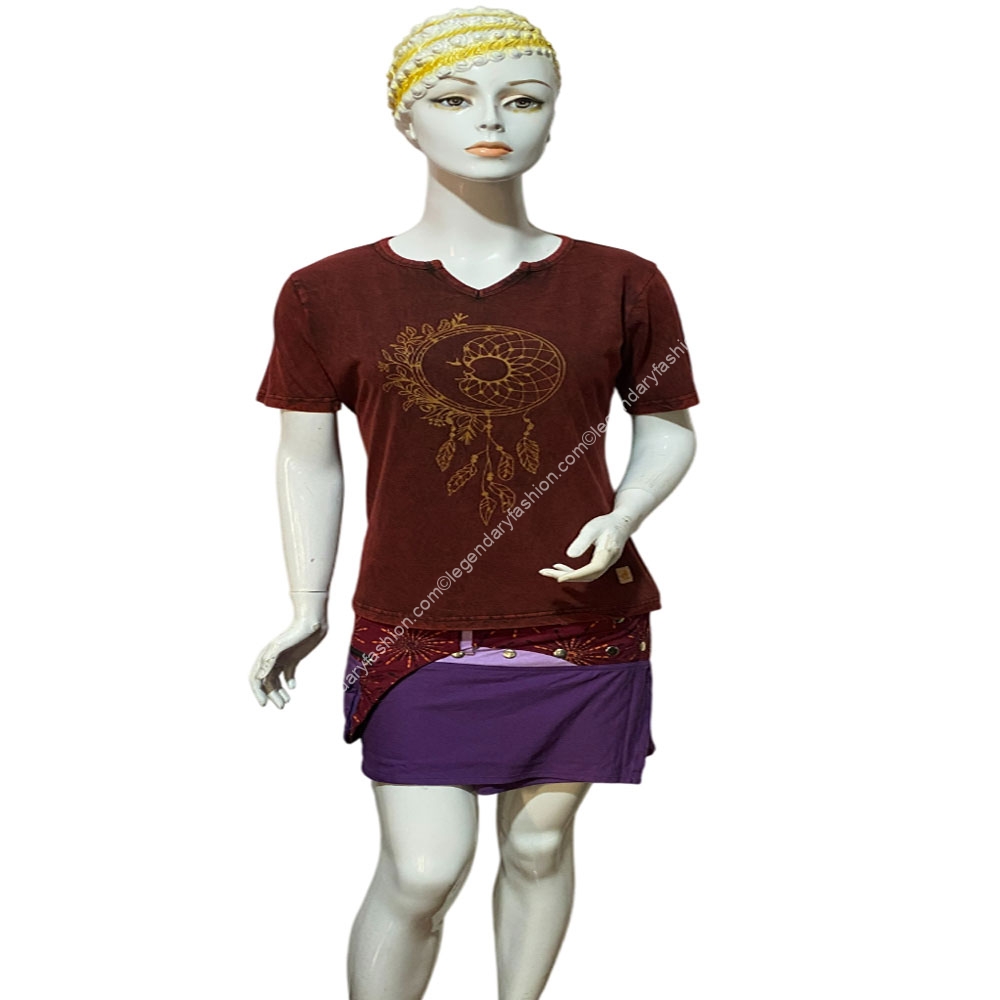 Ladies V neck printed tops