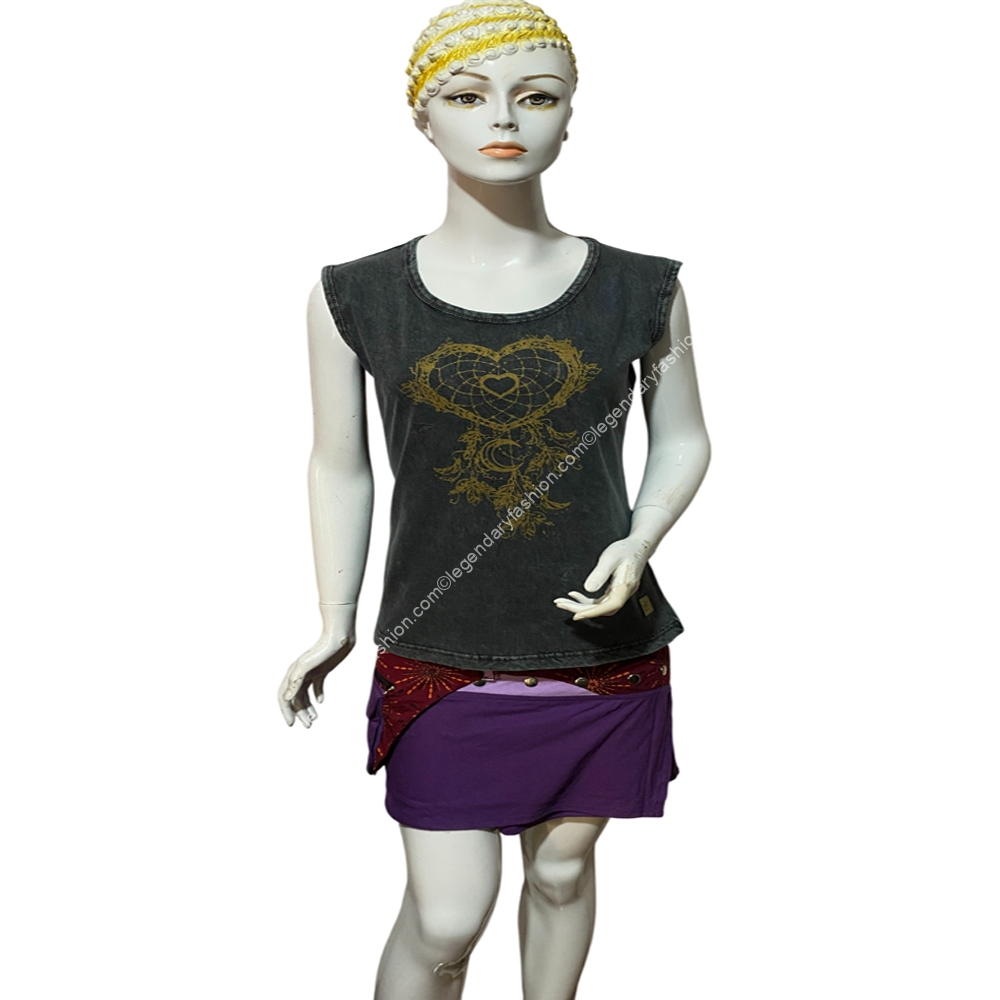 Ladies wide strap printed tops
