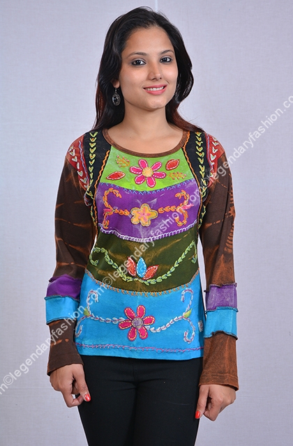 Ladies flowery crochet tops