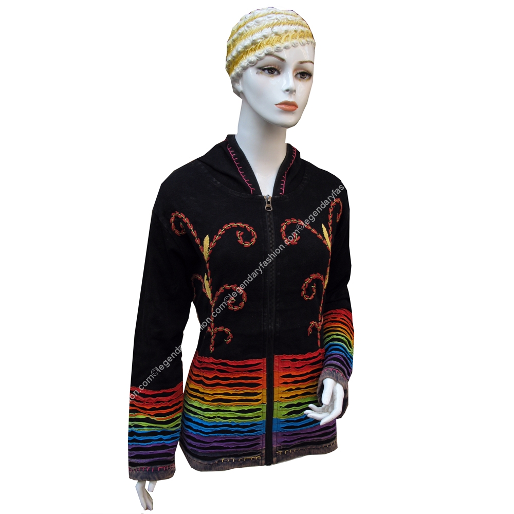 Ladies rainbow razor cut Jacket