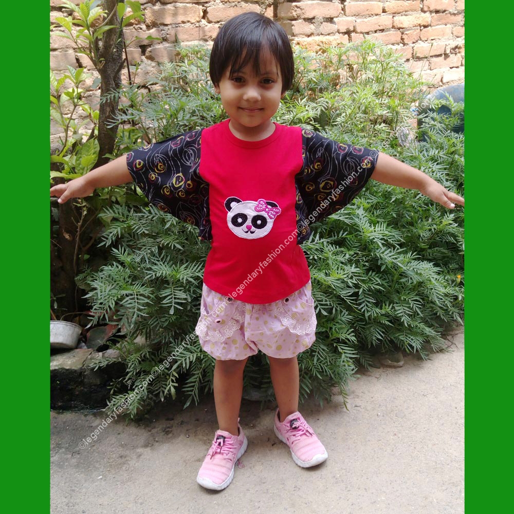 Kids flowery embroidery tops