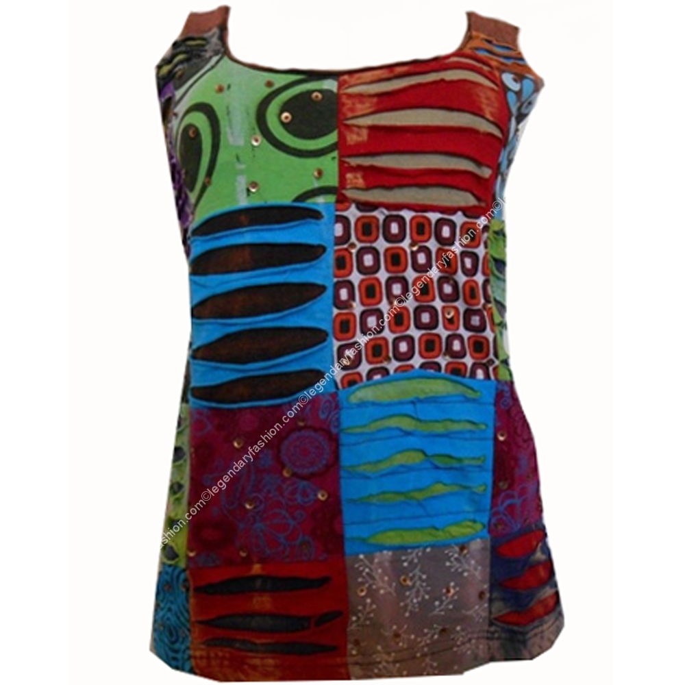 Ladies patch work tank tops