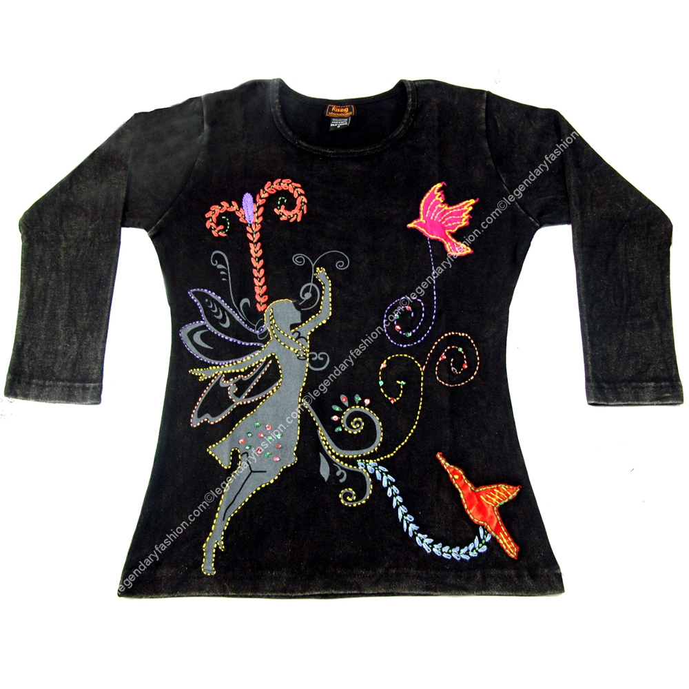 Ladies angel print crochet tops