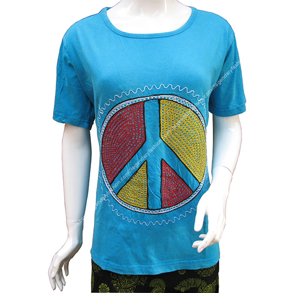 Ladies peace symbol tops