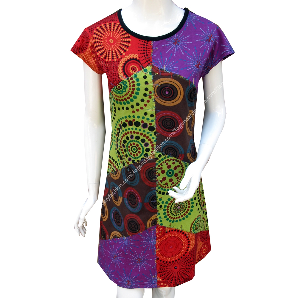 Ladies print patchwork dress