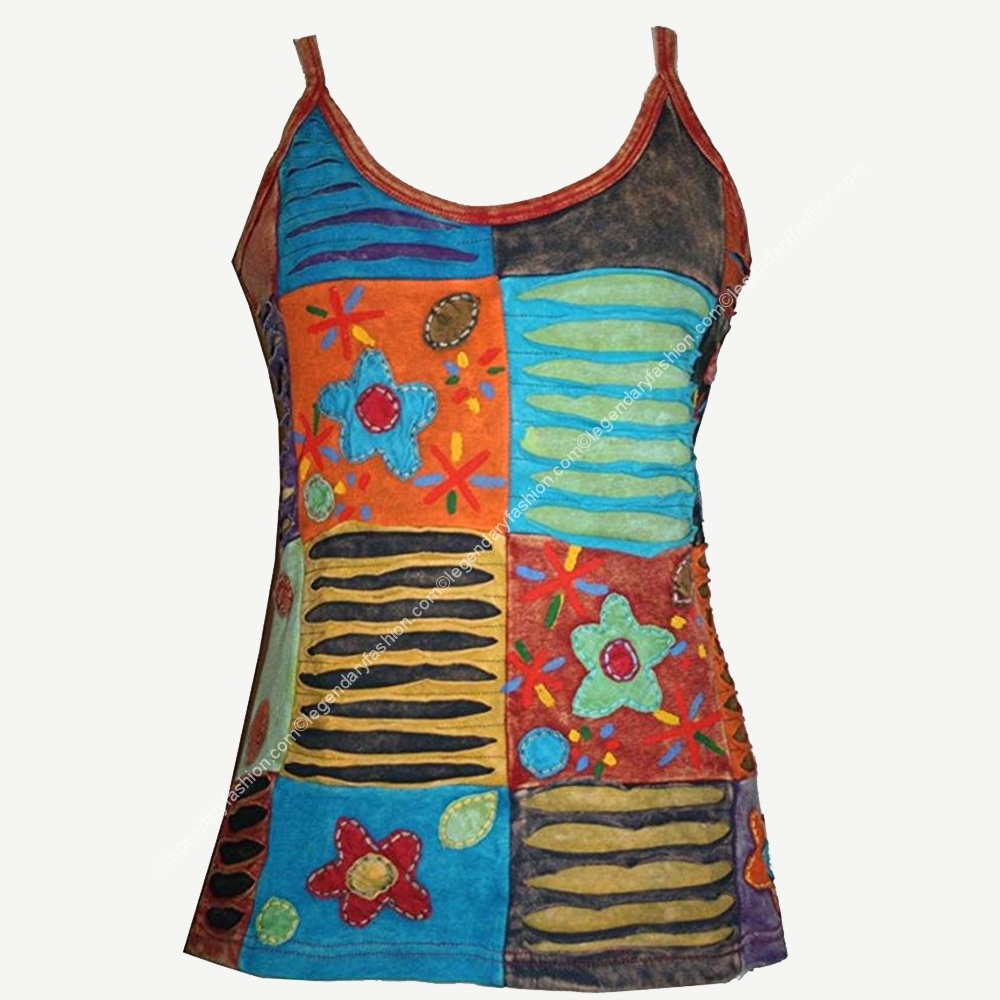 Ladies patch work hippie tops