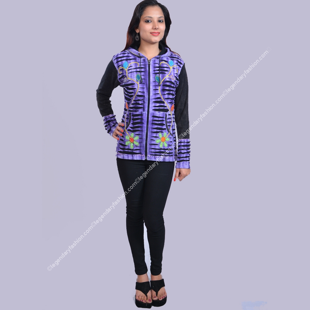 Ladies razor cut tie dye Jacket