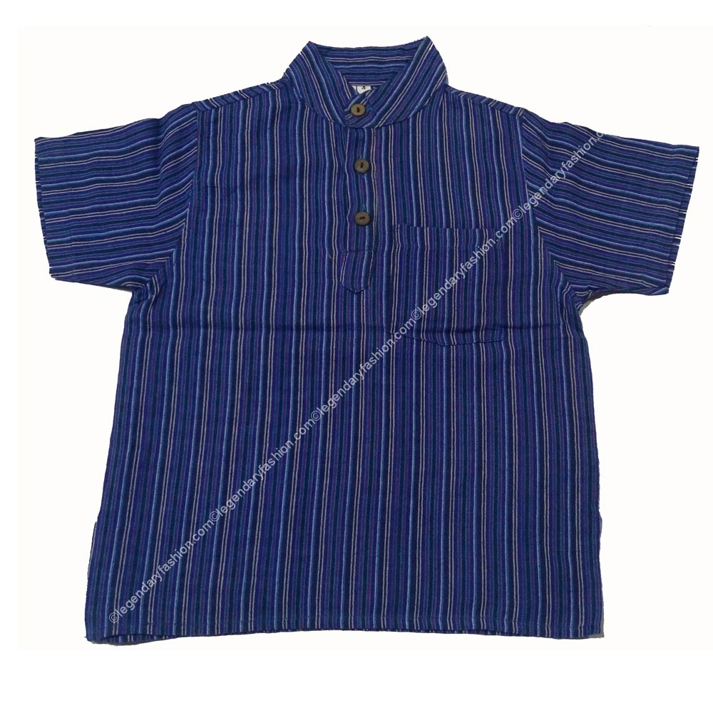 Kids stripe half sleeve kurta