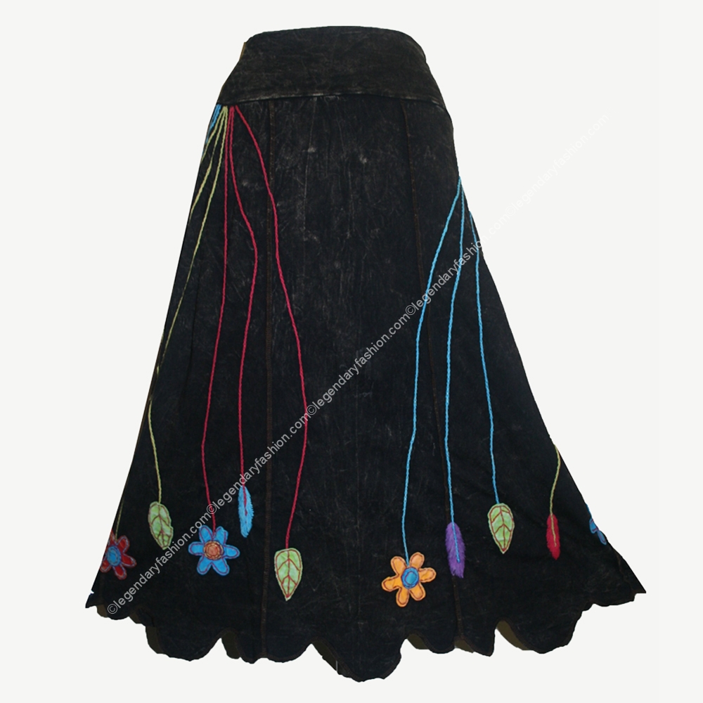 ladies hemstitching long skirt