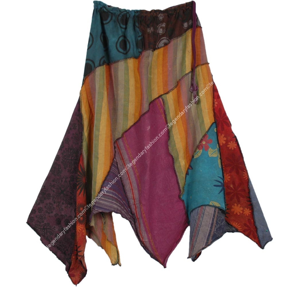ladies_patchwork_print_high_low_hippie_skirt