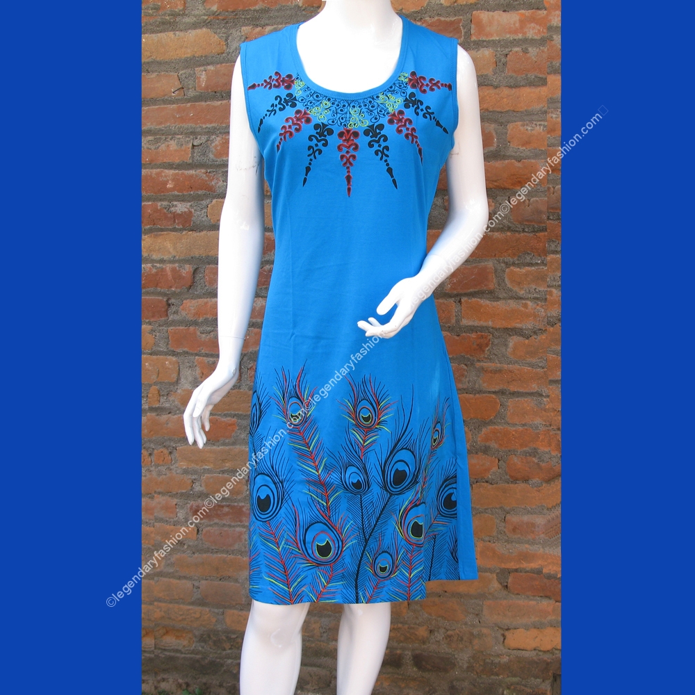 Ladies Bohemian Leaf Print Hippies Dress