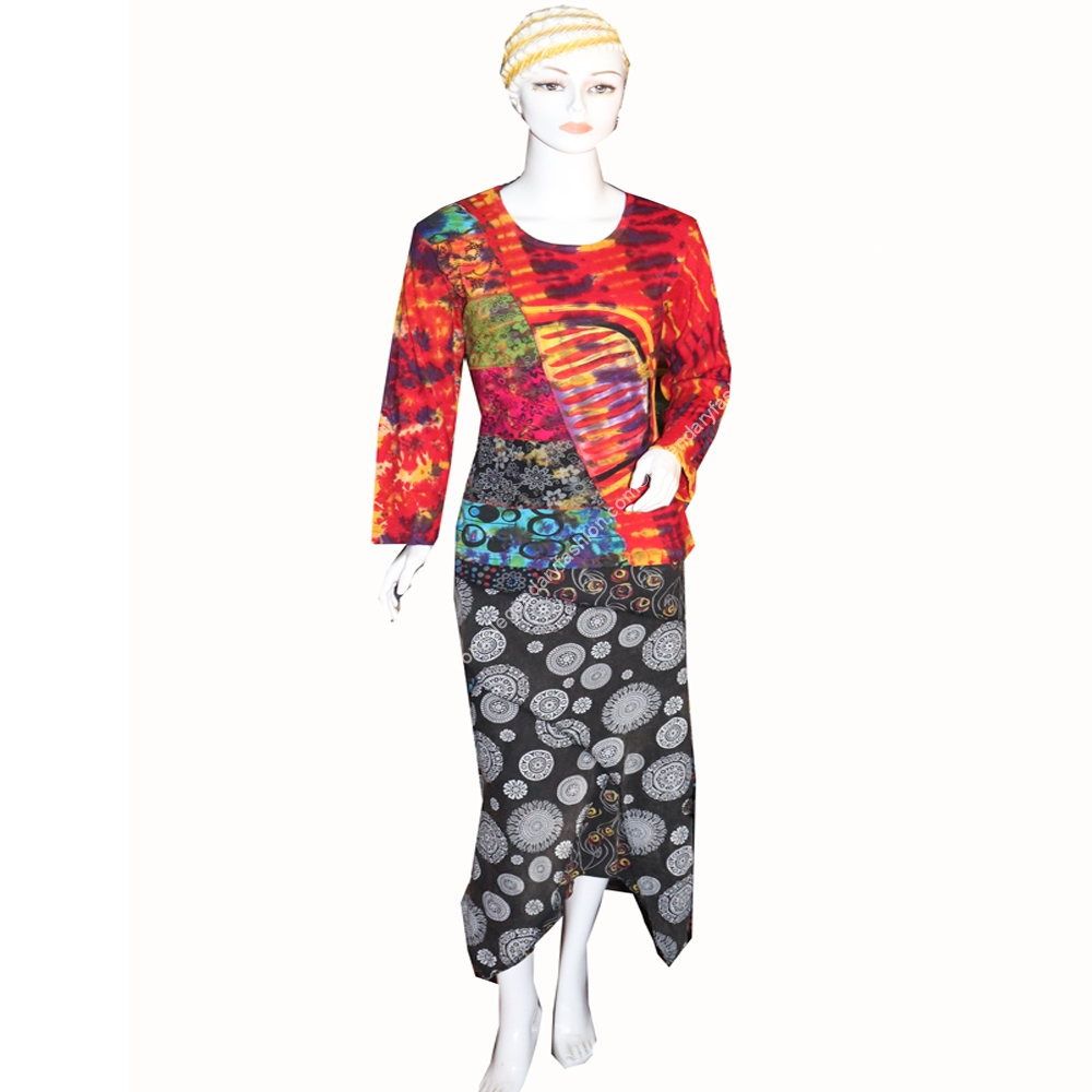 Ladies razor cut tie dye dress