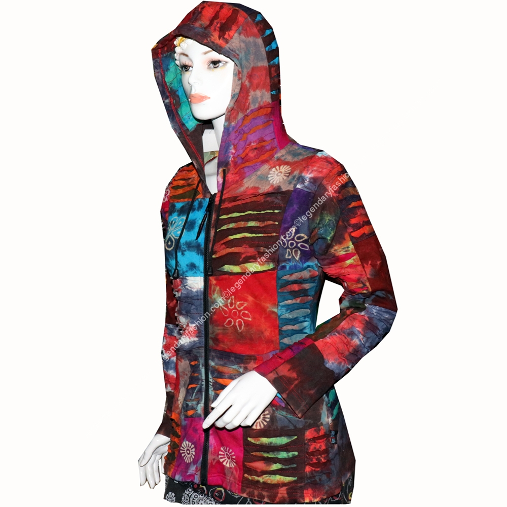 Ladies tie dye patchwork Jacket