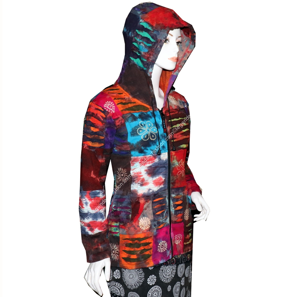 Ladies tie dye patchwork Jacket