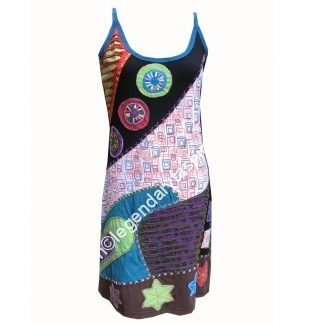 Ladies bohemian razor cut print dress