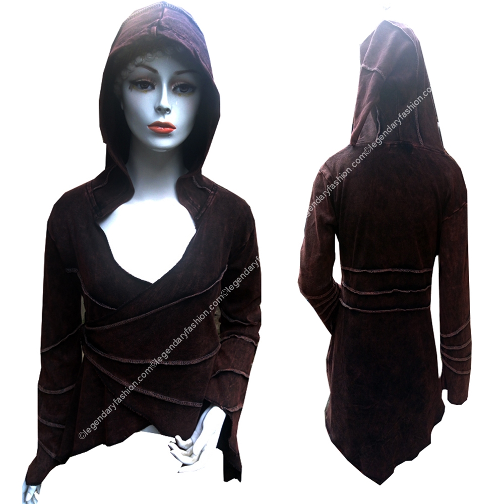 Ladies slit cut hood tops