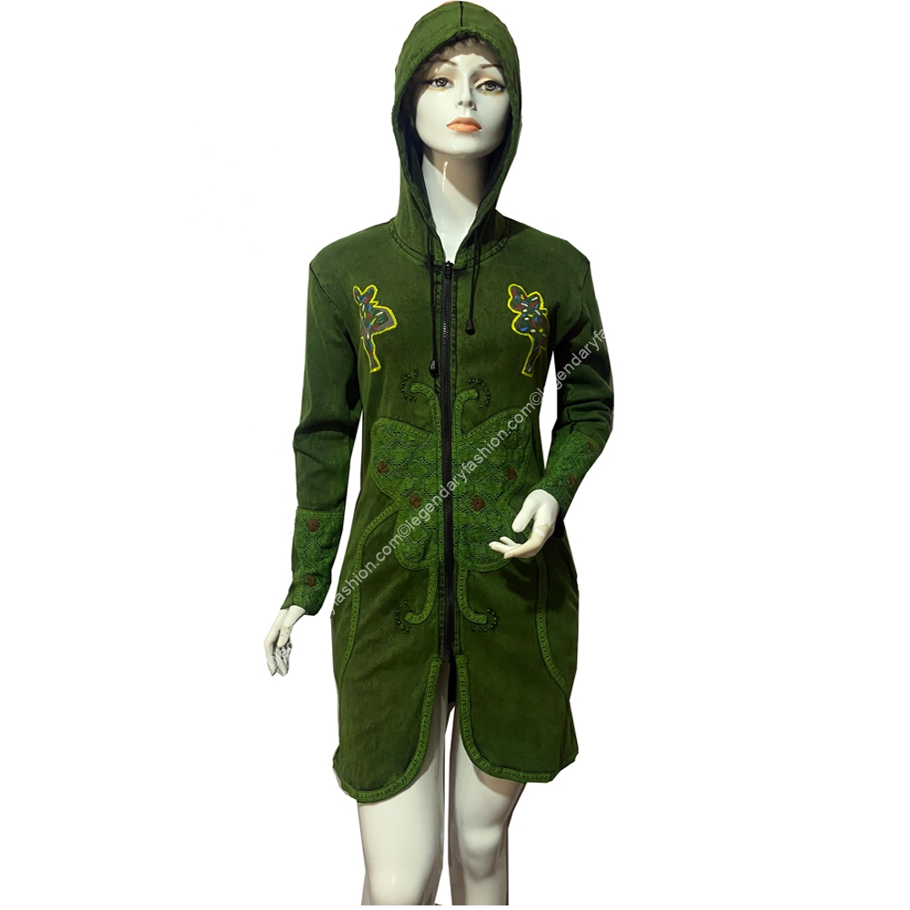 Ladies long butterfly design coat