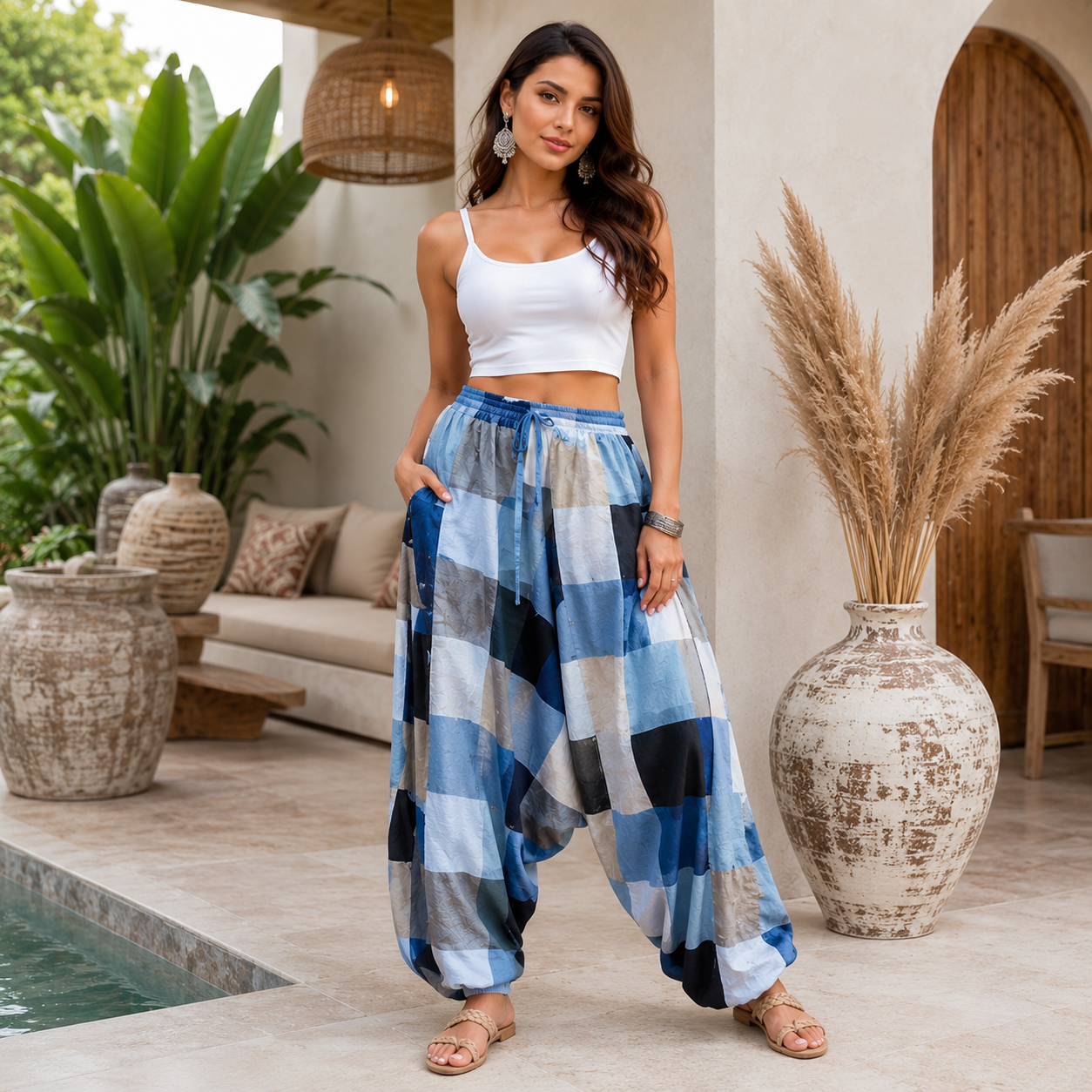 Aladdin multi plain trouser - Image 3