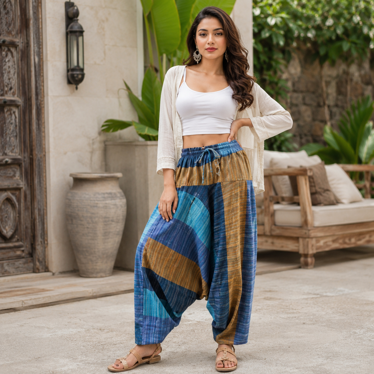 Aladdin multi stripe trouser