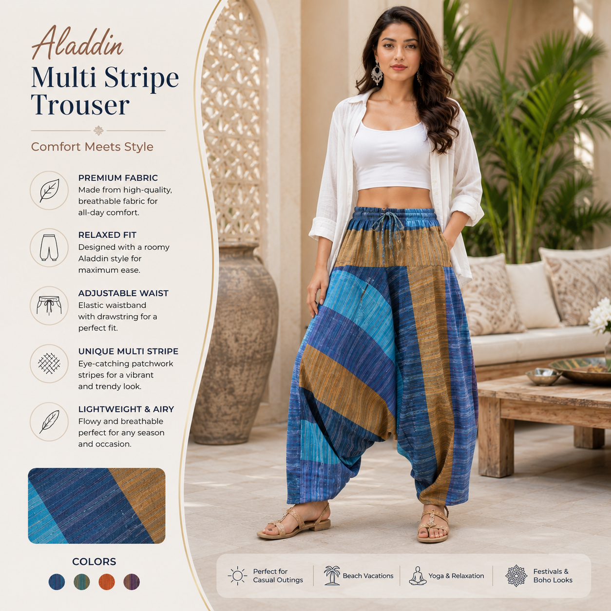 Aladdin multi stripe trouser2