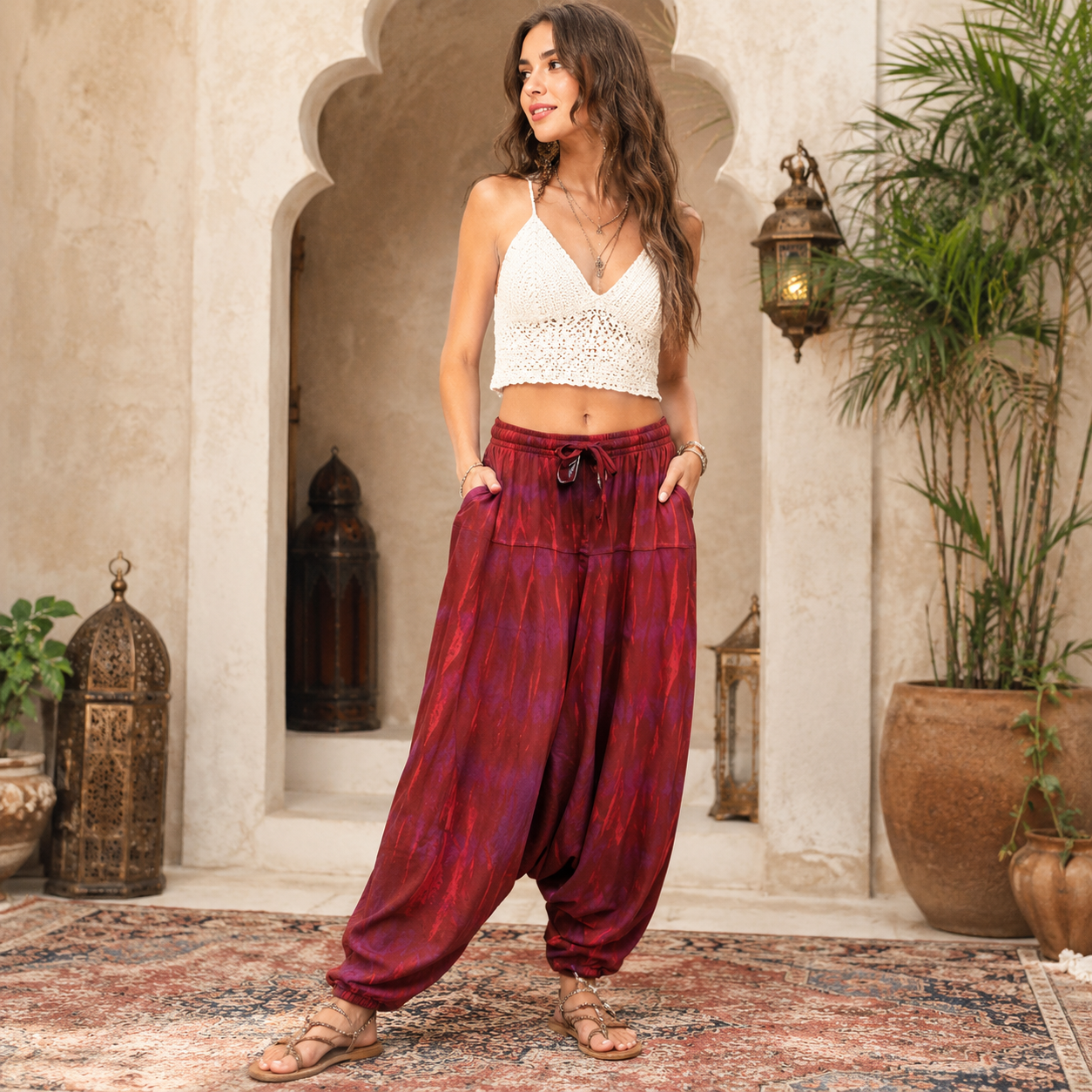 Aladdin tie-dye trouser