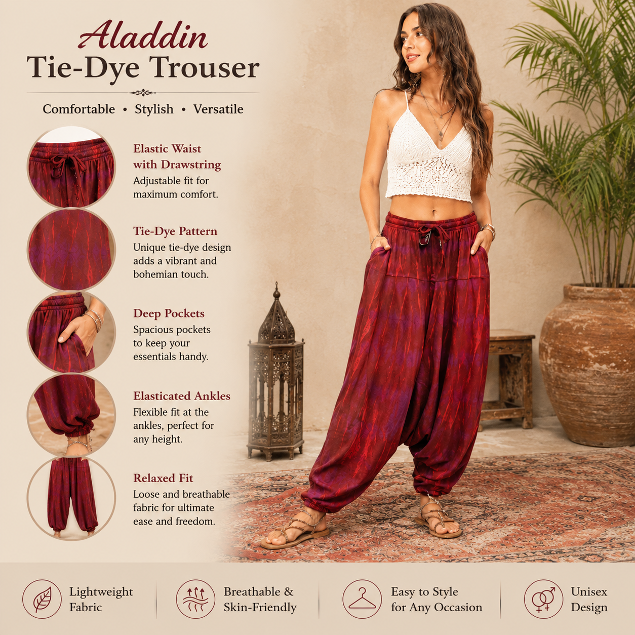 Aladdin tie-dye trouser - Image 2