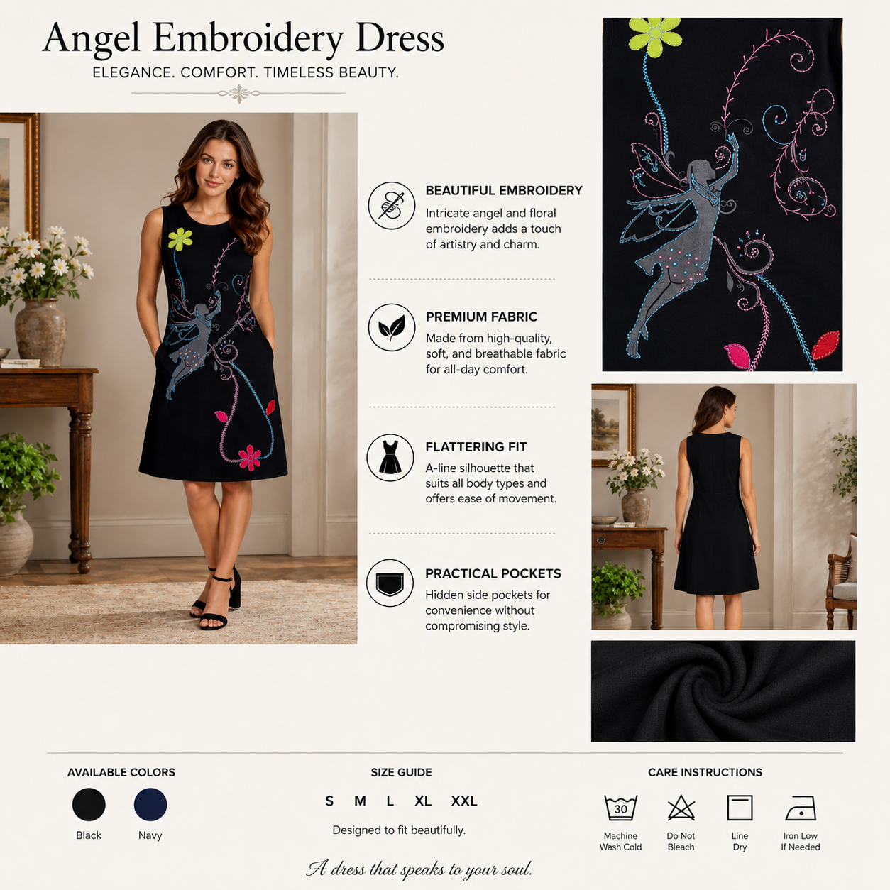 Angel Embroidery Dress - Image 2