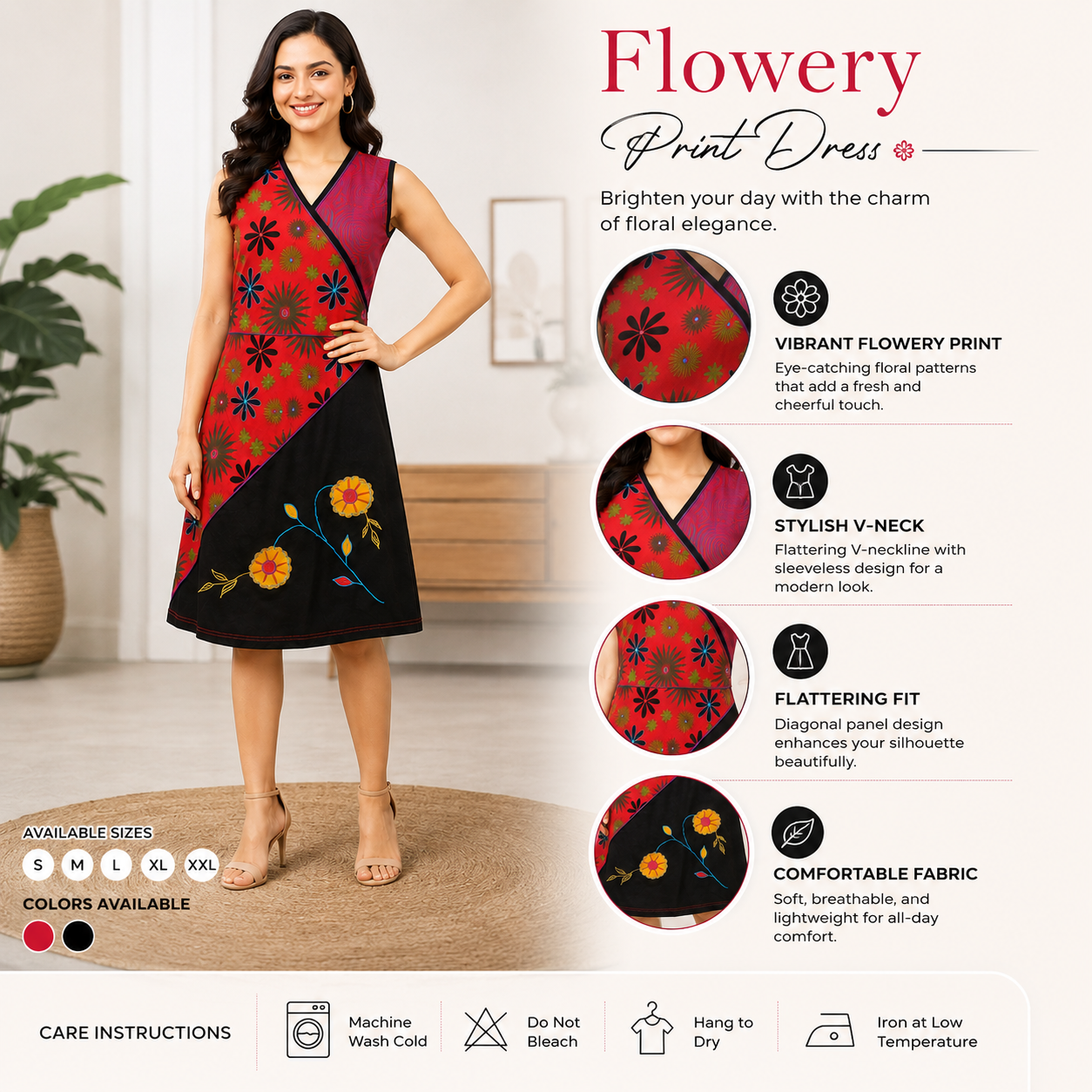 Flowery Print Dress - Image 2