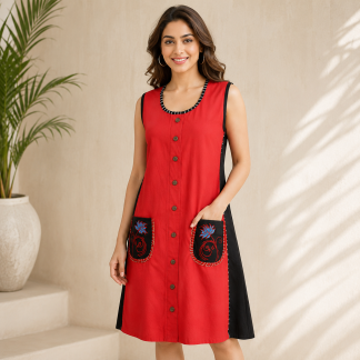 Ladies Button Style Dress