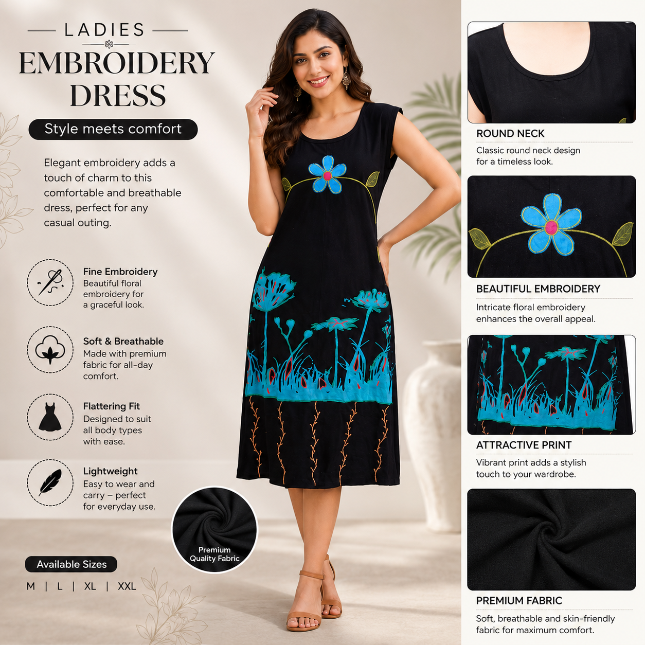 Ladies Embroidery Dress2