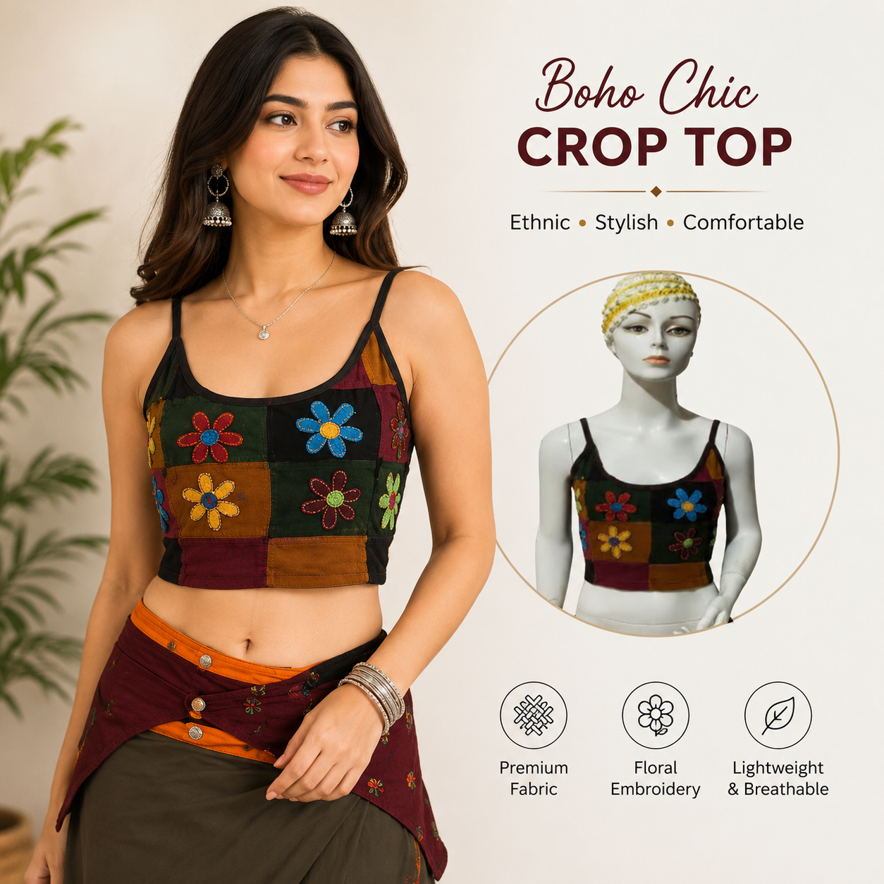 Ladies flowery crop top