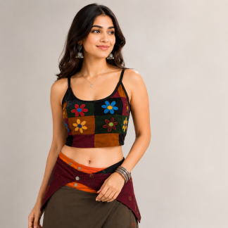 Ladies flowery crop top1