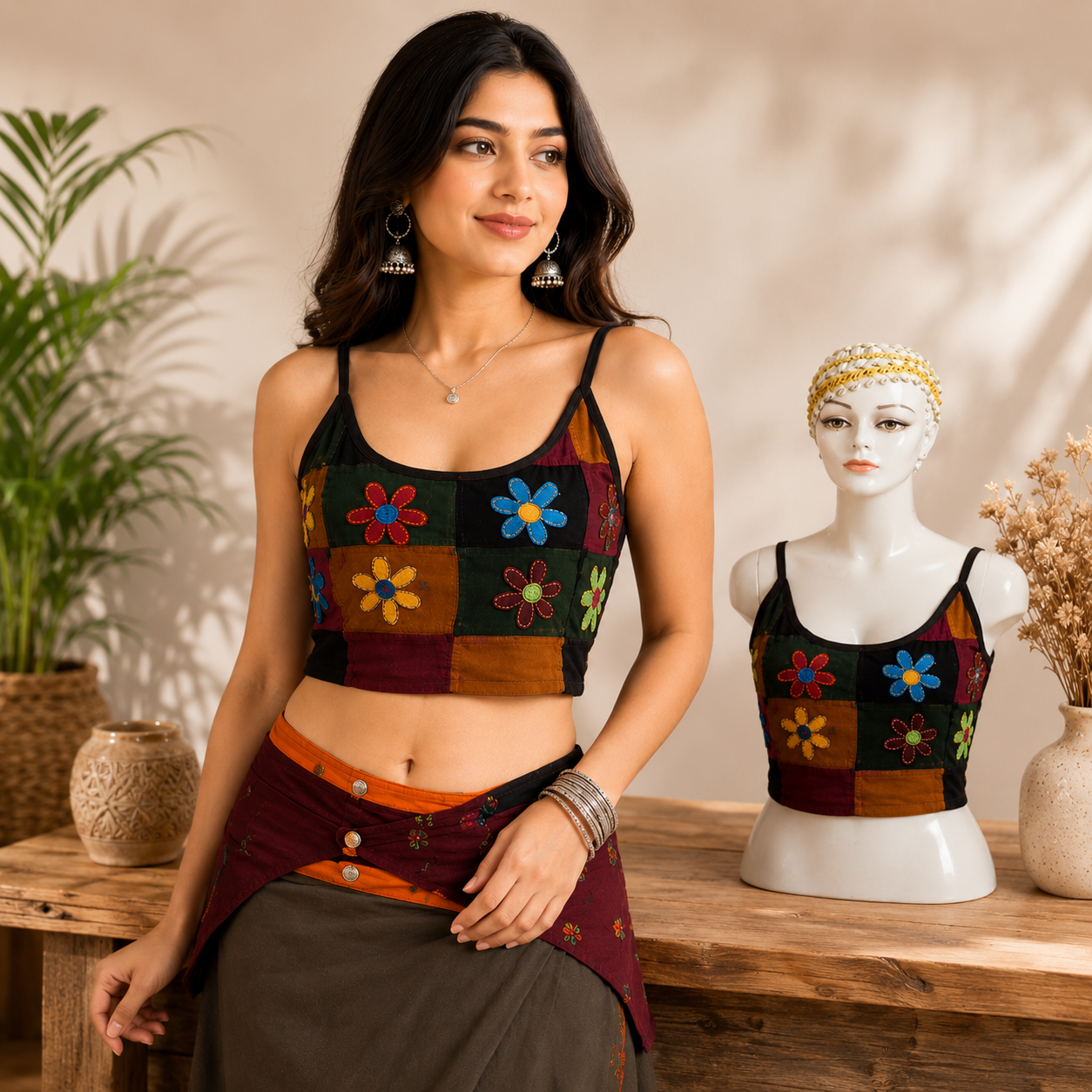 Ladies flowery crop top - Image 3