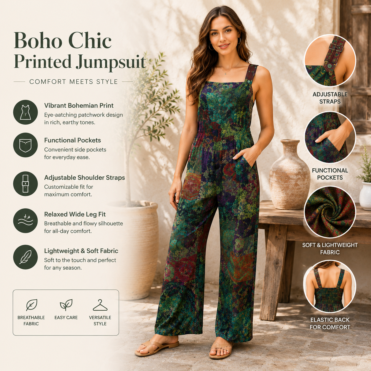 Ladies patchwork dungaree2