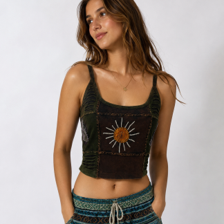 Ladies sun sign crop top