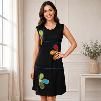 Leaf Embroidery Dress