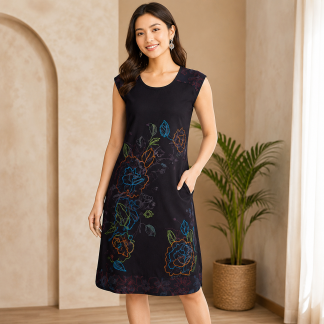 Ladies Flower Print Dress