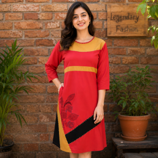 Ladies One side Print Dress