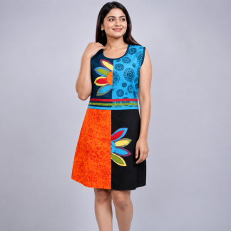 Ladies leaf embroidery dress