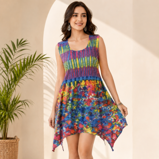 Ladies mix tie dye dress