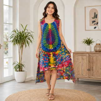 Ladies mix tie dye dress