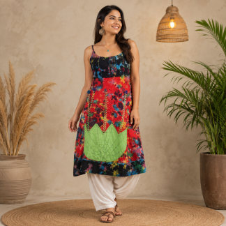 Ladies multi tie dye dress