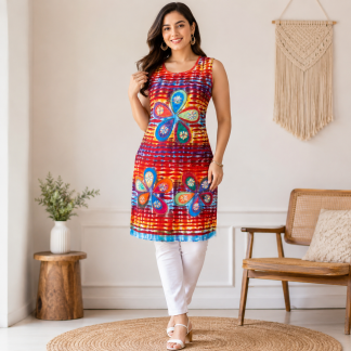 Ladies multi tie dye dress