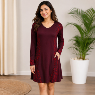 Ladies print razor cut dress