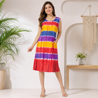Ladies rainbow tie dye dress