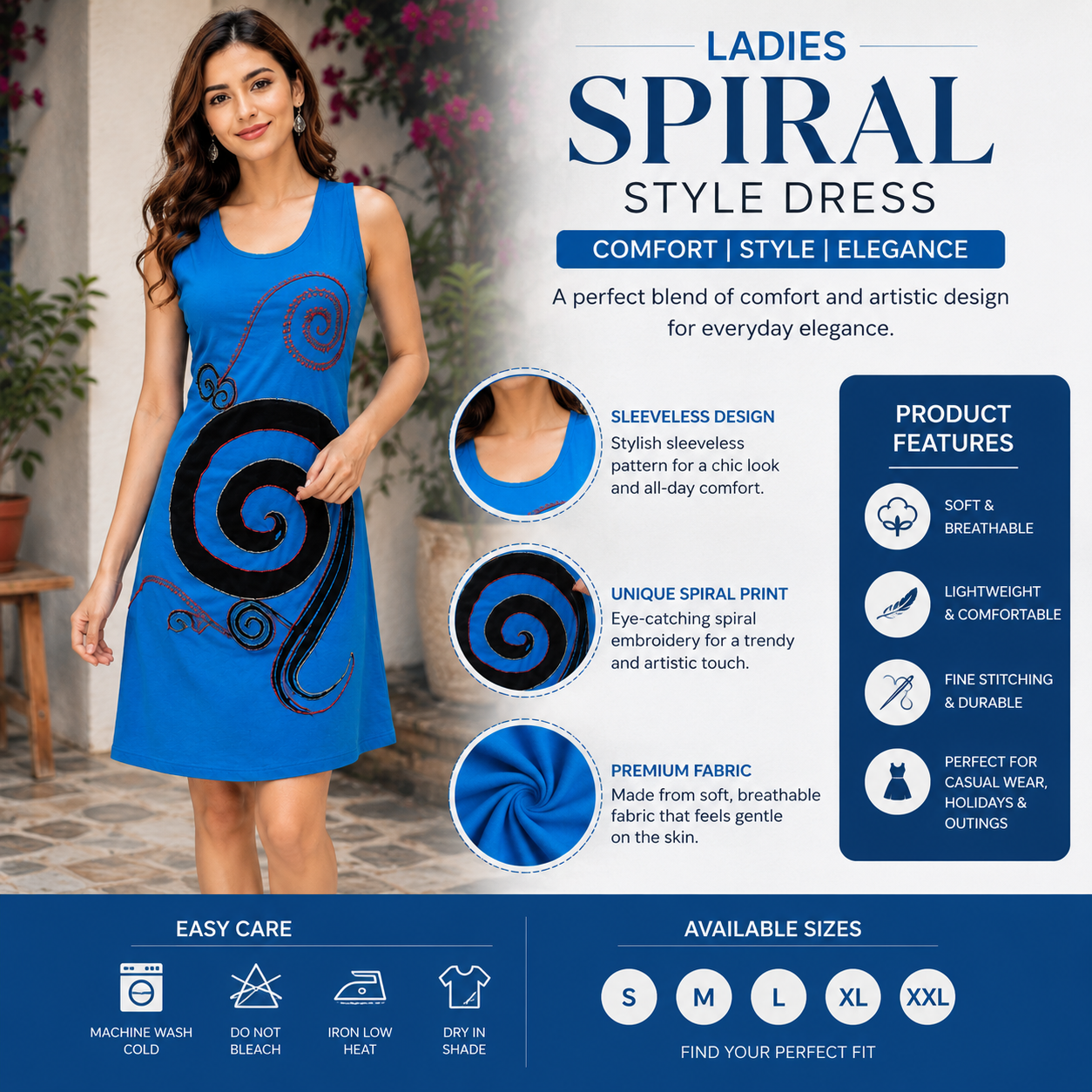 Ladies spiral style dress - Image 2