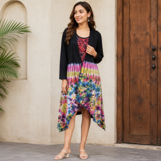Ladies tie dye long outer